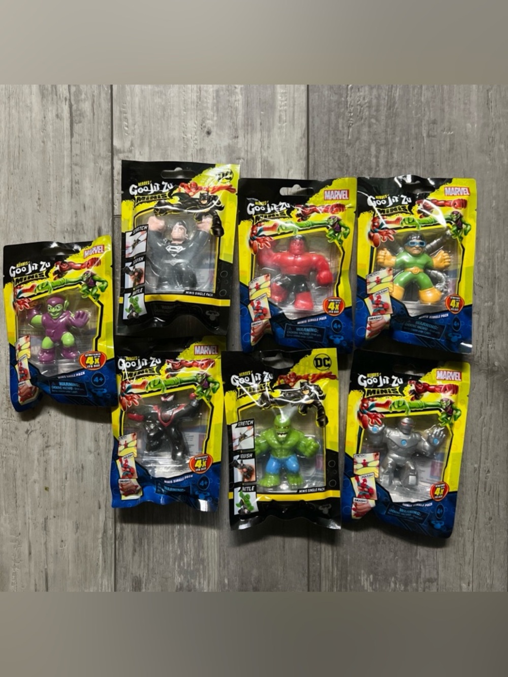 Heroes of Goo Jit Zu Minis Marvel Set of 7 Hulk Spider-Man Superman & More
